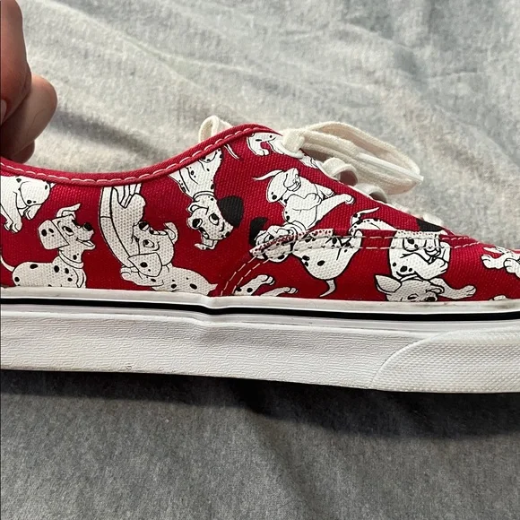 DISNEY Vans Red and White Dalmatian Print Sneakers - Picture 8 of 8